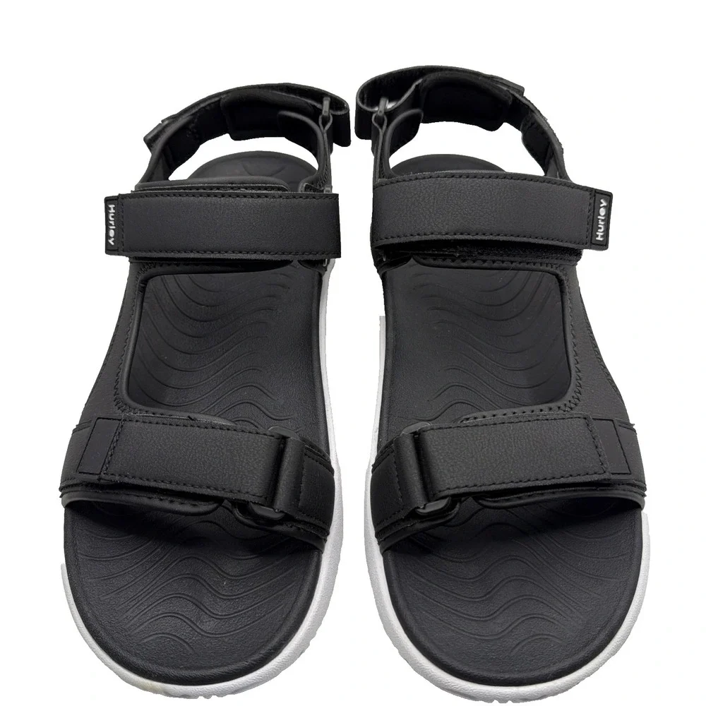 Hurley Oceanside Sandals Men Black Synthetic Strappy Sport 1961927 Size 9